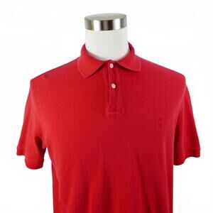 Black Brown 1826 Mens Solid Bright Red Polo Shirt Medium